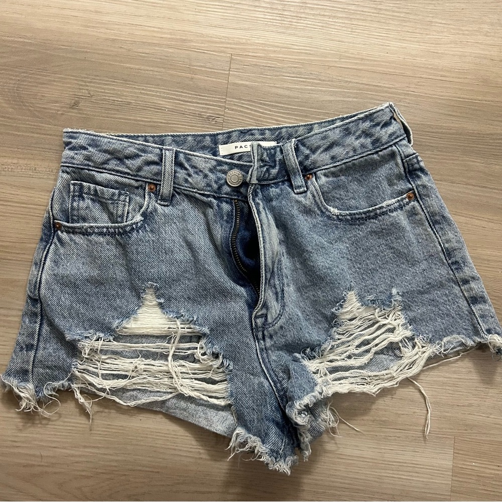 PacSun Blue Jean Shorts Distressed Cut-Off Style